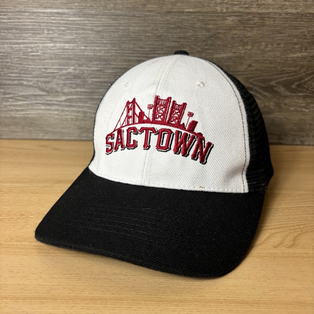 Sactown Hat Cap Strap Back Black White Adjustable